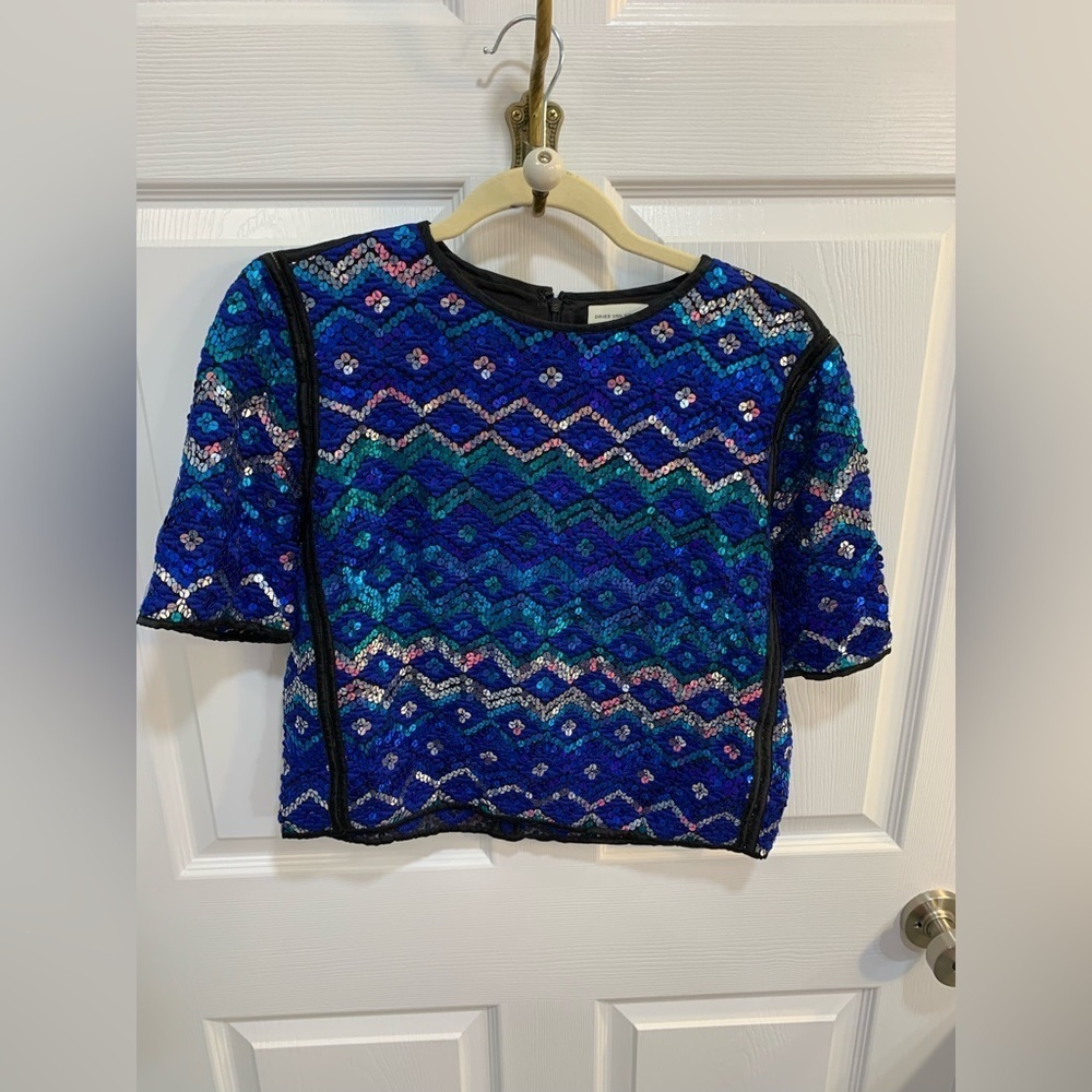Dries Van Noten Contrast Sequin Paillette Embellished size 36